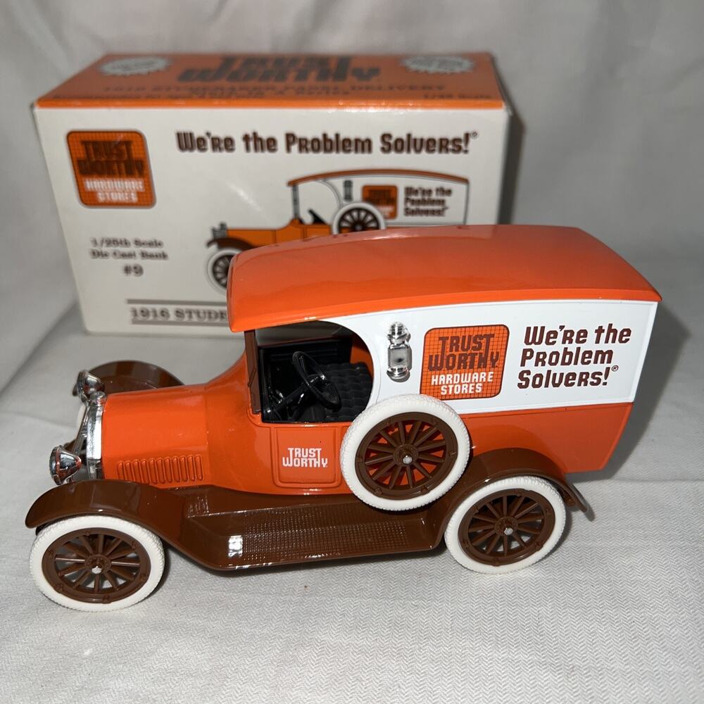 Trust Worthy 1916 Studebaker Delivery Truck Die- cast bank W/Key